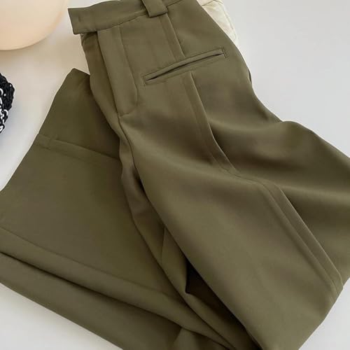 Women's Wide High Waisted Casual Straight Leg Folding Loose Pants4