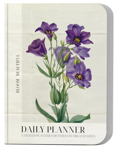 Image of Zaslan 12 Months Undated Planner, 12 Monthly Spreads, 52 Weekly Spreads, Habit Tracker, Utility Pages, 100 GSM, A5 Size (Elegant Botanical)