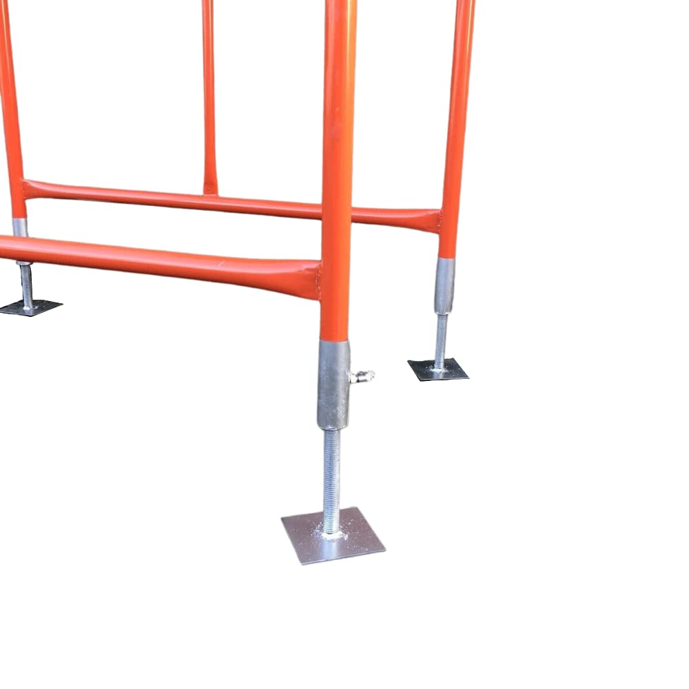 Set of 4 Galvanised Adjustable Base Plates for Scaffolding Tower Building Support, Up and Down Support, Movable Scaffolding Accessories.