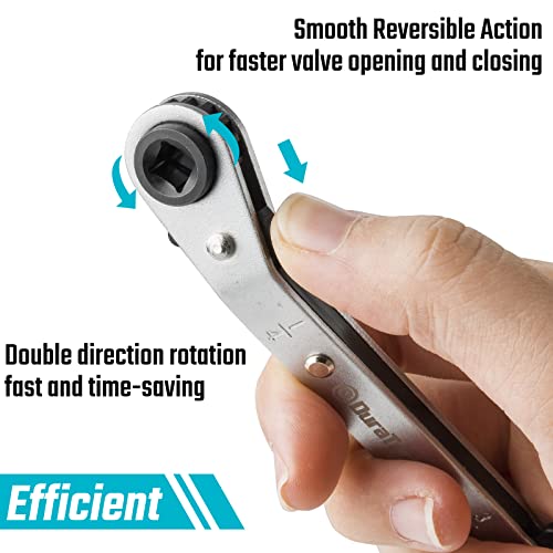 Duratech Hvac Service Wrench Set, 2-Piece Refrigeration Wrench Set, 4 In 1 Service Wrench, 3/16", 1/4", 5/16", 3/8", For Air Conditioning And Refrigeration Equipment, With 2Pcs Hex Bit Adapter #TOP2