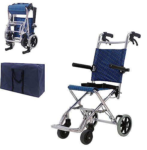 軽量車椅子 アルミ製折り畳み式コンパクト車椅子、輸送用車椅子、高齢者・子供航空機旅行用トロリー、重量わずか6kg (Color : A)