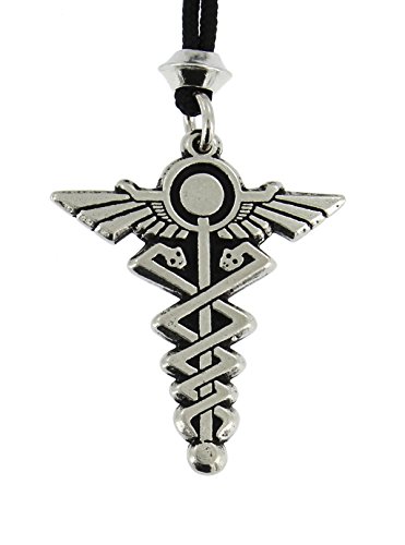 Colgante egipcio hecho a mano del estaño del caduceo de Hermes de dios, el palillo mágico del curador del Mercury