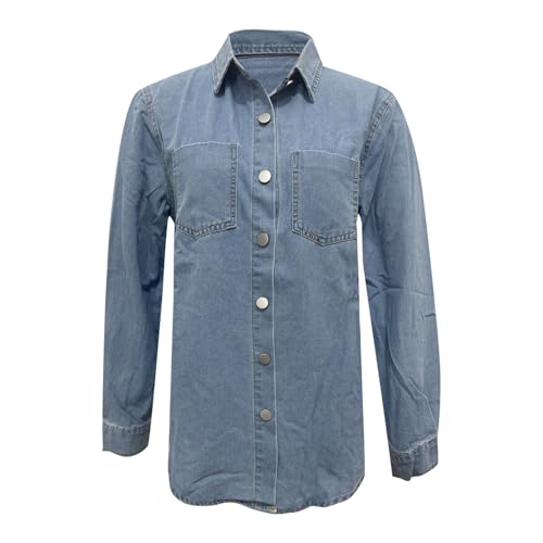 Veste en jean décontractée pour femme ample et délavée - 2