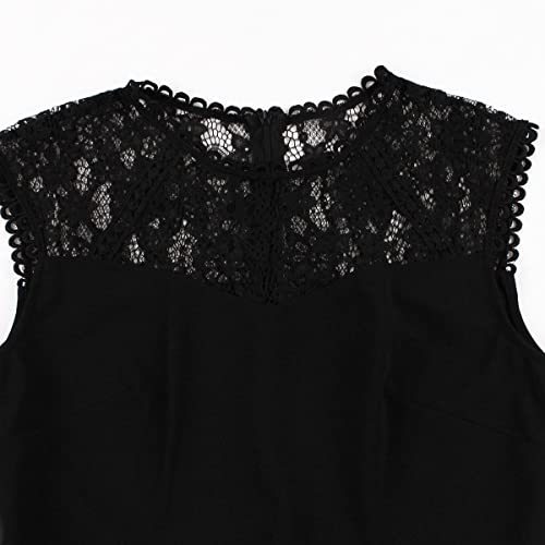 Image of 1950s Dresses for Women Vintage Elegant Short Puff Sleeve Polka Dot Patchwork Knee Length Cocktail Party Dress