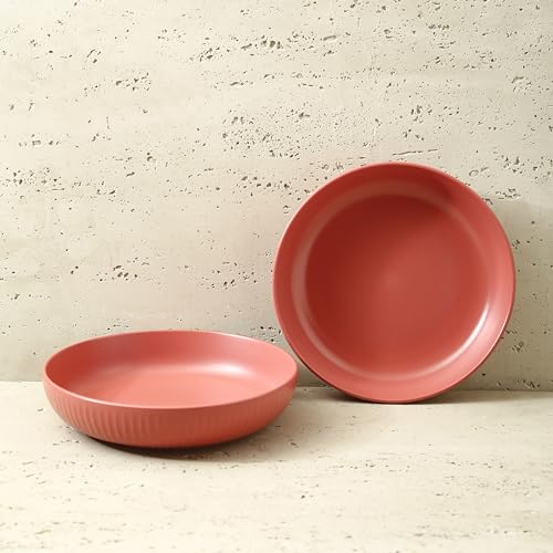 Image of Stone Lain Logan Stoneware Pasta Bowl Set of 4, Terracotta