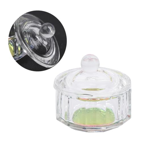 2pcs Mini Taza de Cristal para Uñas con Tapa miniatura 7