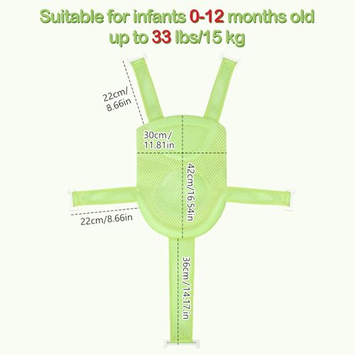 Image of Colorlife Baby Bath Seat Support Net Infant Bathing Seat Support Mat, Adjustable Comfortable Non-Slip Five-Pointed Baby Shower Net Bathtub Sit Up Mesh for Newborn 0-12 Months-Grass Green(No Bathtub)