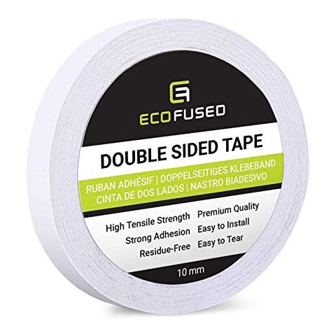 Premium Double Sided Adhesive Tape - Width: 0.4 Inch (10 mm) - Length: 55 Yards (50 m) - For Arts and Crafts, DIY and Office - Use on Paper, Glass, Plastic, Wood, Metal and Fabric Cover