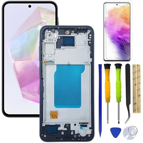 HQB-STAR Galaxy A35 LCD Screen Replacement LCD Display Touch Digitizer Assembly for Samsung Galaxy A35 5G SM-A356B, SM-A356B/DS, SM-A356U LCD Display with Frame+Tools(No Fingerprint) Cover