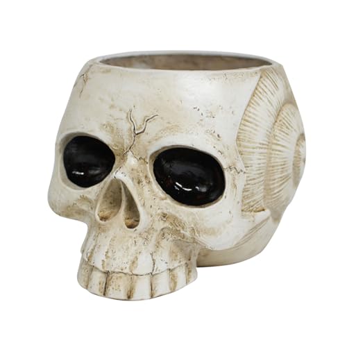 Whltzf Fioriera a forma di teschio per fiori da interni ed esterni, piante grasse per piante grasse, cranio, vasi per fiori, decorazioni da giardino, appassionati di piantare