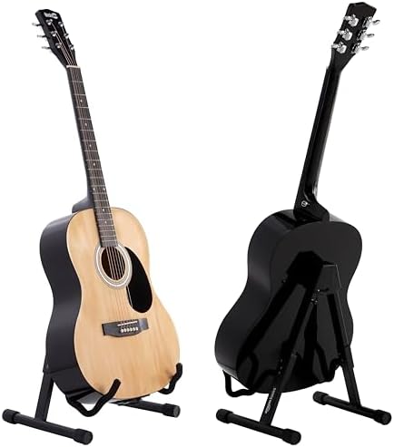 Amazon Basics Portable Adjustable Folding Guitar Stand for Electric and Acoustic Guitars, A-shape, Fully Assembled with Padded Foam, Black, 8.66 x 15.16 x 3.74 inches - View 5