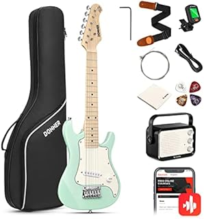 Donner 30 Inch Junior Electric Guitar Beginner Kit ST Style Mini Electric Guitar Starter Package for Teens with Amp, 600D Bag, Tuner, Picks, Cable, Strap, Extra Strings DSJ-100