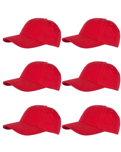 Image of Gelante Cotton Twill Washed Unstructure Baseball Cap - Adjustable Blank Hat for Men Women - Wholesale Bulk Lot of 6 Pack