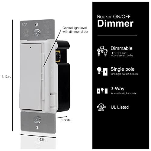 Generic 10464 Ge Rocker Dimmer Switch Rocker On Off Light Switch Dimmer Switches thumb #1