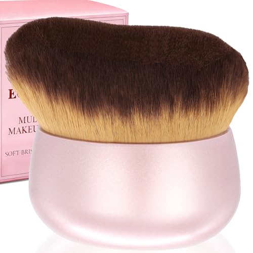 Extra Large Body Makeup Brush For Self Tanner, Leg Makeup &Bronzer Blend,75 mm Wide-headed Kabuki Brush Provides More Even &Pretty Application, Oval Face&Back Makeup Brush, Wet&Dry Use- Pink Rose Gold