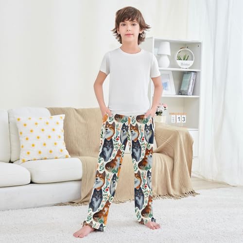 Collie Floral Pajama Pants Soft Sleep Bottoms Long Pjs S4