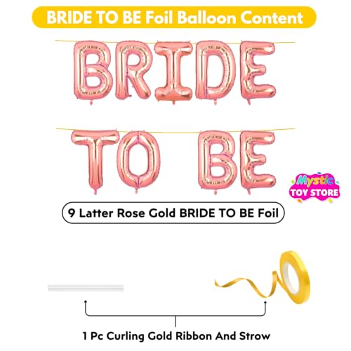 Image of Bride To Be Banner Rose Gold for Wedding Home Girls Foil Balloon Decoration Decor Celebration Rose Golden