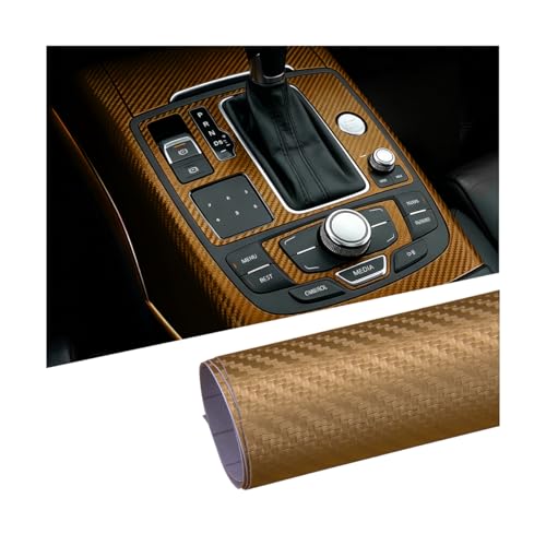 Guilcam 5 x 1 Foot Carbon Fiber Pattern Car Vinyl Wrap, Golden