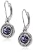 Napier"Color Declaration" Silver-Tone Tanzanite Swarovski Leverback Drop Earrings