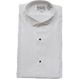Broadway Tuxmakers Men's Wing Tip White Tuxedo Shirt 1/8 Inch Pleats