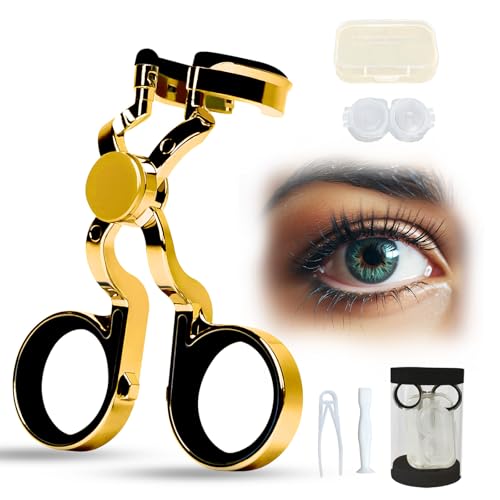 Color Contact Lens Wearing Aid Tool,Contact Lens Applicator Tool,Portable Contact Lens Eyelid Stretcher to Insert or Remove Convenient-Travel Size,Gold