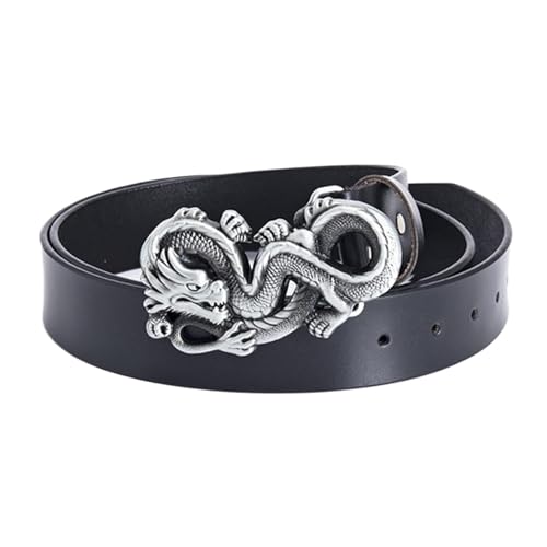 Ceinture homme en cuir véritable à boucle sculptée rétro élégante