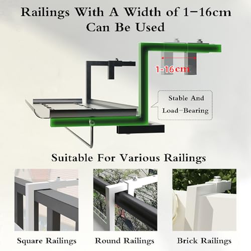 Table de balcon pliante et suspendue pour petit espace extérieur - 6