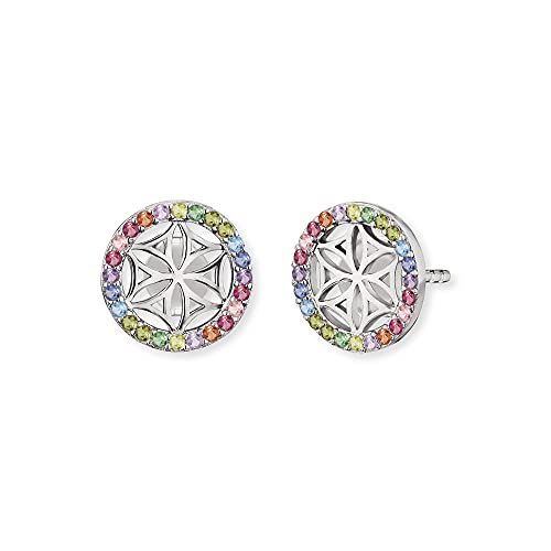 Engelsrufer Damen Ohrstecker Lebensblume aus Sterling Silber, multicolor...