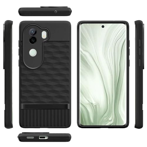 Image of Shockproof Case for Vivo V40e 5G / iQOO Z9s 5G | Full Camera Protection | TPU Flexible Back Cover for Vivo V40e 5G / iQOO Z9s 5G (Matte Black)