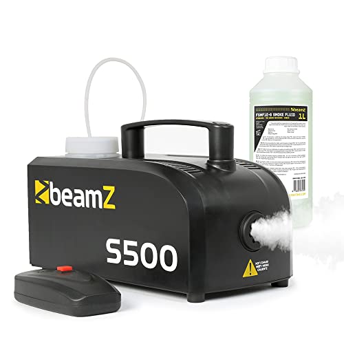 beamz Smoke Machine Fog Mist Haze Effect 500 Watt and 1L Fluid DJ Disco Lighting Light