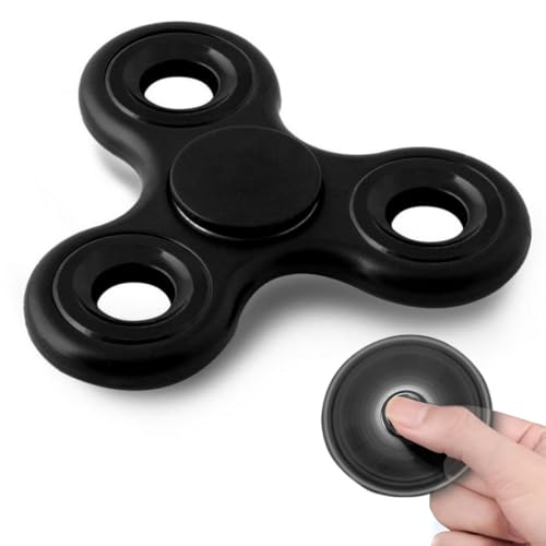 GNALIA Hand Spinners 1 Pièce, Fidget Sensoriel, Noir, Longueur 7,6 Cm, Largeur 7,6 Cm, Hauteur 0,9 Cm, Anti-Stress Pour Enfants Adultes