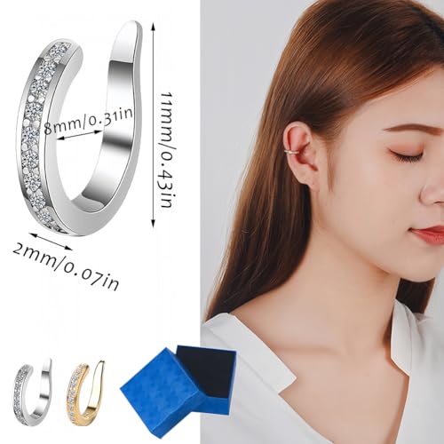 Fixura Ear Clips with Box, Ears Corrector Cuff, Alloy Non Pierced Clip on Cartilage Earring Adjustable Fake Earrings for Women Man3