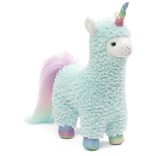 GUND Cotton Candy Llamacorn Plush Toy, Unicorn Stuffed Animal for Ages 1 and Up, Blue/Rainbow, 11”