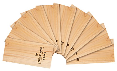 Fire & Flavor Natural Red Cedar Medium Grilling Planks, 5.5 X 11 Inch, 10 Count