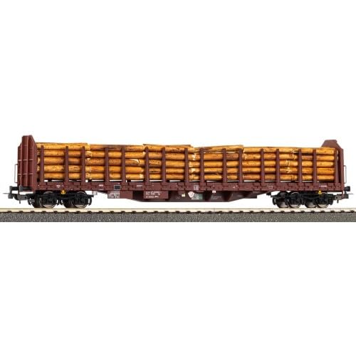 Piko 24610 H0-Stammholztranportwagen Roos-t642 mit Echtholzladung, RSBG, Ep.VI