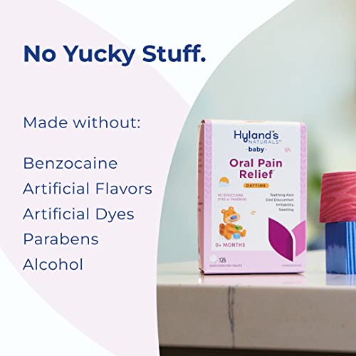 hyland39s baby nighttime soothing tablets with chamomilla natural relief of oral discomfort irritability and swelling up to 62 doses pack of 1 125 count total