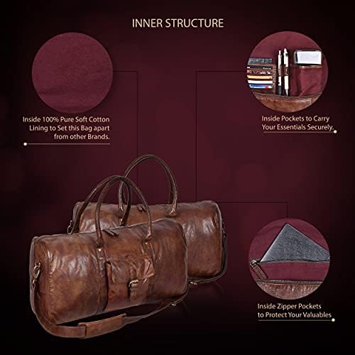 Leather Duffel Bags for Men and Women Full Grain Leather Travel Overnight Weekend Leather Bags Sports Gym Duffel for Men 6 Leather Duffel Bags for Men and Women Full Grain Leather Travel Overnight Weekend Leather Bags Sports Gym Duffel for Men