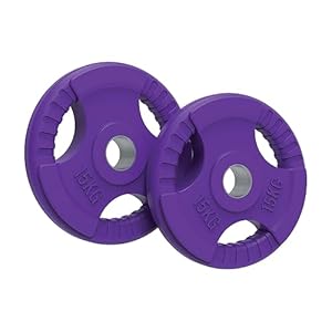 Body Revolution Caoutchouc Olympique Trois Prise Radial Poids PLAQUES Fonte DISQUES pour 2&Prime; 50mm Barre (1.25kg kg – 25kg) – 15kg Pair