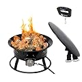 Flame King Smokeless Portable Propane Fire Pit Bowl, 19 inches, 58K BTU with Propane Grip Scale, Self Igniter, Cover, & Carry Straps for RV, Camping, & Outdoor Living