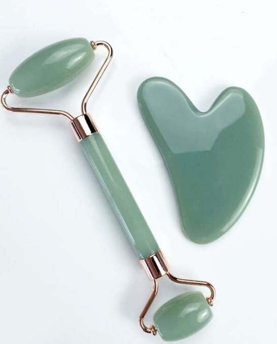 Juego de 1 rodillo de resina y Gua Sha, masajeador facial de resina antienvejecimiento y herramienta Guasha para cara, ojos, cuello, herramientas