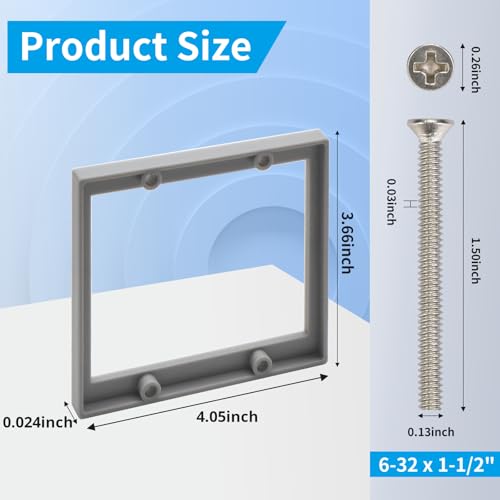 Double Gang Receptacle Outlet Box Extenders 1/4",Include 4Screws (6-32 x 1.25),Outlet Box Extender for Electrical Outlet Box & Electrical Outlet Switches, Gray (Pack of 1)
