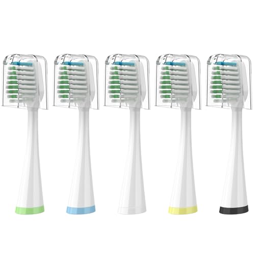 Replacement Toothbrush Heads for Waterpik Complete Care 5.0/9.0 (CC-01/WP-861) with Covers 5 Count White