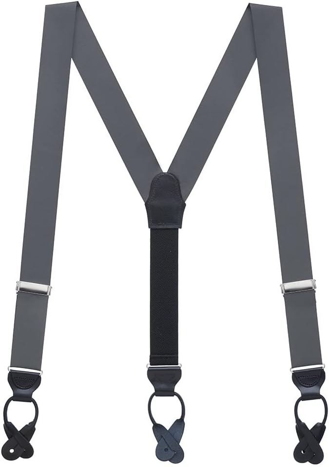 Suspender Store Dressy Grosgrain Suspenders - 1.38-Inch Wide Straps- Y-Back - Button - Array of Beautiful Colors & 2 Sizes