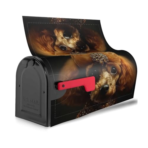 Housse de boîte aux lettres imprimée caniche décor de cour 64x53 - 5