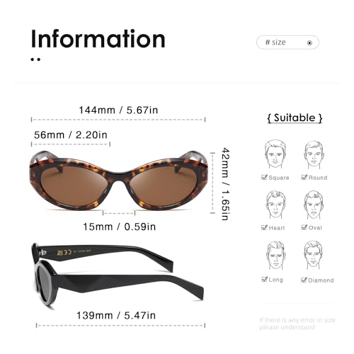 kimorn Oval Sunglasses Womens Men Cat eye Trendy Retro Sun Glasses K15703