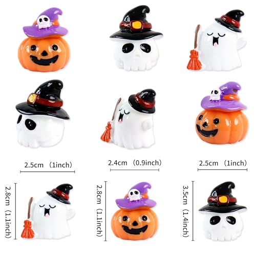 Ercadio 9 Pcs Resin Halloween Cupcake Toppers Skull Pumpkin Ghost Baby Shower Cake Toppers Decorations For Kids Boys Girls Halloween Birthday Baby Shower Party Decor Supplies thumb #1
