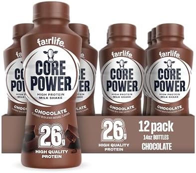 Core Power Protein Shake, Chocolate, 26g Bottle, 14oz, 12 Pack