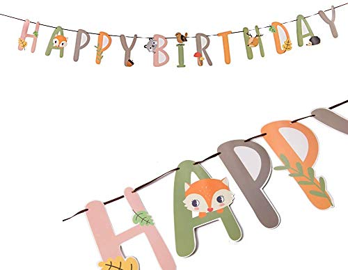 Happy Birthday Decoartion Animals Banderole Banner Guirlande Papier Anniversaire Enfant Deco