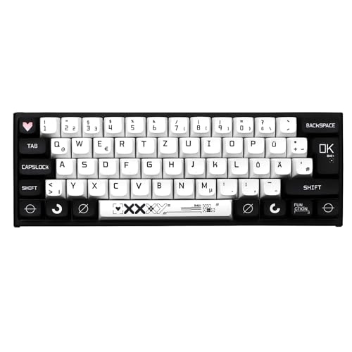 Tasti tedeschi XDA profilo e con 129 tasti a tema PBT per tastiere meccaniche Layout Cherry MX Switch bianco nero