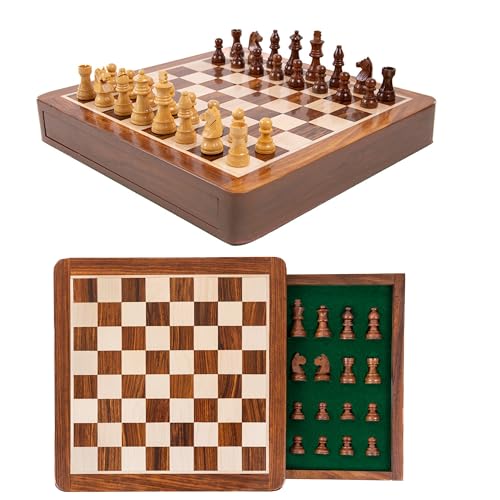 Échiquier tiroir magnétique Wilson Jeux en bois fait main, le cadeau idéal
